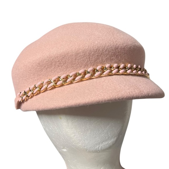 ?NEW w/tag Badgley Mischka Wool Blush Pink Newsboy Cap One Size